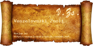 Veszelovszki Zsolt névjegykártya